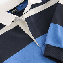 Load image into Gallery viewer, Blue Long Sleeve Rugby 100% Cotton Polo Shirt (3-12yrs)