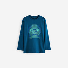 Load image into Gallery viewer, Blue Dino Graphic 100% Cotton Long Sleeve T-Shirts 3 Pack (3-12yrs)