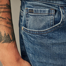 Load image into Gallery viewer, Blue Mid Tint Regular Fit Vintage Stretch Authentic Jeans
