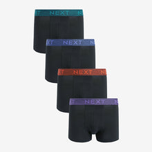 Load image into Gallery viewer, Black Rich Marl Waistband 4 pack Hipster Boxers