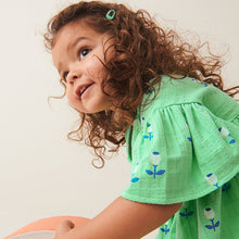 Load image into Gallery viewer, Bright Green Wrap Jersey Dress (3mths-5-6yrs)