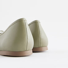 Load image into Gallery viewer, Green Forever Comfort® Round Toe Leather Ballerina Shoes