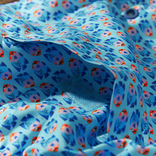 Load image into Gallery viewer, Turquoise Mini Fish Printed Swim Shorts