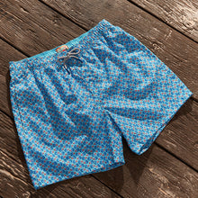 Load image into Gallery viewer, Turquoise Mini Fish Printed Swim Shorts