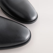 Load image into Gallery viewer, Black Standard Fit Leather Plain Derby Shoes
