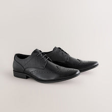 Load image into Gallery viewer, Black Standard Fit Brogue Shoes