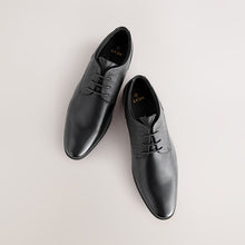 Load image into Gallery viewer, Black Standard Fit Derby Lace-Up Shoes