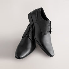 Load image into Gallery viewer, Black Standard Fit Derby Lace-Up Shoes