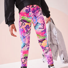 Load image into Gallery viewer, Pink Graffiti Printed Leggings (3-12yrs)