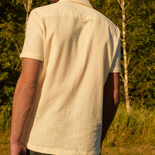 Load image into Gallery viewer, Ecru 100% Cotton Textured Waffle Short Sleeve Shirt
