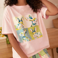 Load image into Gallery viewer, Pink Bunny Cotton Short Set Pyjamas