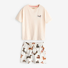 Load image into Gallery viewer, Ecru Dachshund Short Pyjamas Set