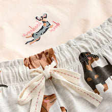Load image into Gallery viewer, Ecru Dachshund Short Pyjamas Set