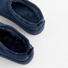 Load image into Gallery viewer, Navy Blue Cosy Mule Slippers