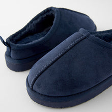 Load image into Gallery viewer, Navy Blue Cosy Mule Slippers