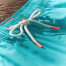 Load image into Gallery viewer, Blue Aqua Palm Logo Essential Swim Shorts