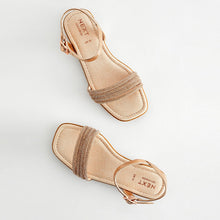 Load image into Gallery viewer, Rose Gold Glitter Occasion Sandals