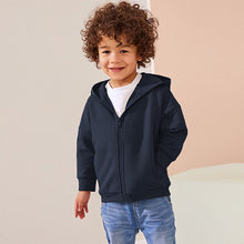 Load image into Gallery viewer, Navy Blue Zip Through Hoodie (3mths-6yrs)