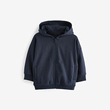 Load image into Gallery viewer, Navy Blue Zip Through Hoodie (3mths-6yrs)