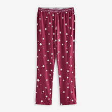 Load image into Gallery viewer, Berry Red Stars Cotton Short Sleeve Pyjamas