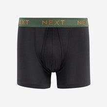 Load image into Gallery viewer, Black Bamboo Rich Waistband Signature A-Front Boxers 4 Pack
