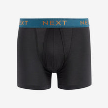 Load image into Gallery viewer, Black Bamboo Rich Waistband Signature A-Front Boxers 4 Pack
