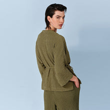 Load image into Gallery viewer, Khaki Green Long Sleeve Textured Tunic