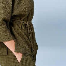 Load image into Gallery viewer, Khaki Green Long Sleeve Textured Tunic