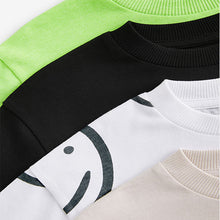 Load image into Gallery viewer, Black/Green 100% Cotton Short Sleeve T-Shirts 4 Pack