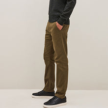 Load image into Gallery viewer, Dark Tan Brown Slim Fit Stretch Chinos Trousers