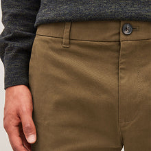 Load image into Gallery viewer, Dark Tan Brown Slim Fit Stretch Chinos Trousers