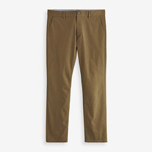 Load image into Gallery viewer, Dark Tan Brown Slim Fit Stretch Chinos Trousers