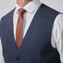 Load image into Gallery viewer, Mid Blue Check Suit Waistcoat