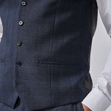 Load image into Gallery viewer, Mid Blue Check Suit Waistcoat
