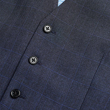 Load image into Gallery viewer, Mid Blue Check Suit Waistcoat