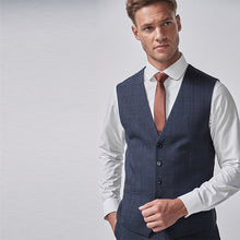 Load image into Gallery viewer, Mid Blue Check Suit Waistcoat