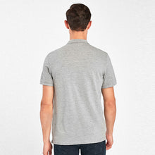 Load image into Gallery viewer, Grey Marl Regular Fit Short Sleeve Pique Polo Shirt