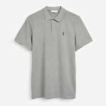 Load image into Gallery viewer, Grey Marl Regular Fit Short Sleeve Pique Polo Shirt