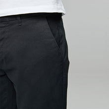 Load image into Gallery viewer, Black Slim Fit Stretch Chino Trousers
