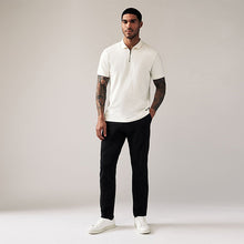 Load image into Gallery viewer, Black Slim Fit Stretch Chino Trousers