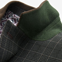 Load image into Gallery viewer, Charcoal Grey Tailored Fit Trimmed Check Suit Jacket