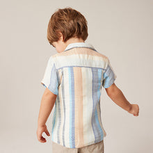 Load image into Gallery viewer, Multi 100% Cotton Short Sleeves Vertical Stripe Shirt