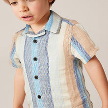 Load image into Gallery viewer, Multi 100% Cotton Short Sleeves Vertical Stripe Shirt