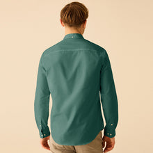 Load image into Gallery viewer, Blue Stretch Oxford Long Sleeve Shirt