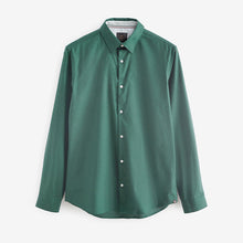 Load image into Gallery viewer, Blue Stretch Oxford Long Sleeve Shirt