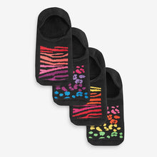 Load image into Gallery viewer, Rainbow Animal Cushion Sole Invisible Socks 4 Pack