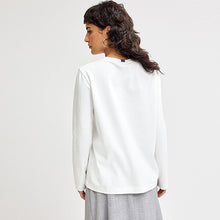 Load image into Gallery viewer, White Regular Fit Heavyweight Long Sleeve T-Shirt