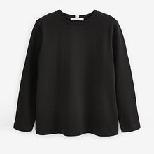 Load image into Gallery viewer, Black Heavyweight Long Sleeve 100% Cotton T-Shirt