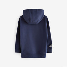 Load image into Gallery viewer, Navy Football Drippy Smile Graphic Hoodie (3-16yrs)