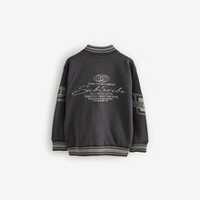 Load image into Gallery viewer, Black Subscribe Varsity Bomber Jacket